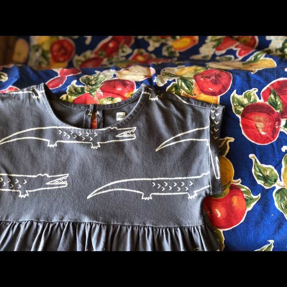 Tea collection alligator dress kids size 7